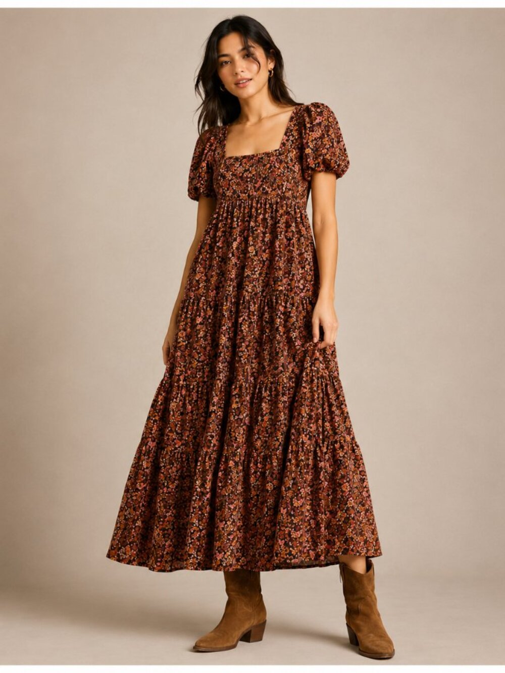 🍂 Free People Corduroy Floral Dress | Thanksgiving Boho Cottagecore